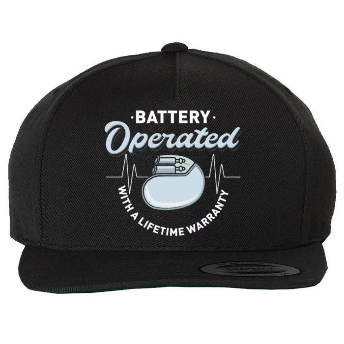 Battery Operated Pacemaker Recipient Heart Attack Survivor Wool Snapback Cap