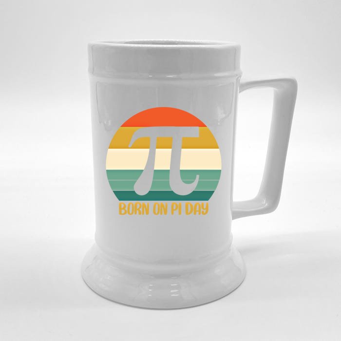 Born On Pi Day March 14 Math Geek Funny Design Meaningful Gift Front & Back Beer Stein