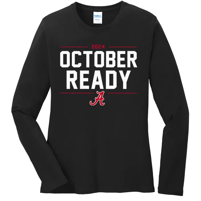 B.R.A.V.E.S October Ready 2024 Baseball Ladies Long Sleeve Shirt