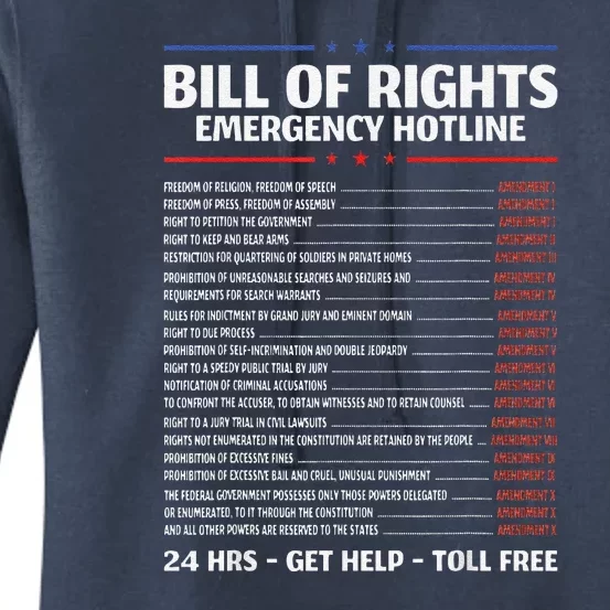 Bill Of Rights Emergency Hotline Amendment 110 Constitution Women's Pullover Hoodie