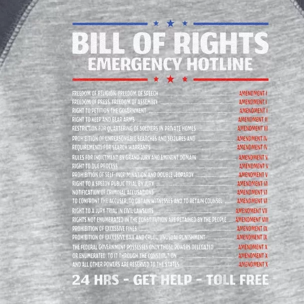 Bill Of Rights Emergency Hotline Amendment 110 Constitution Toddler Fine Jersey T-Shirt