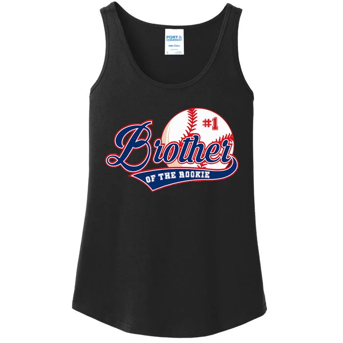 Brother Of Rookie 1st Birthday Baseball Theme Matching Party Ladies Essential Tank