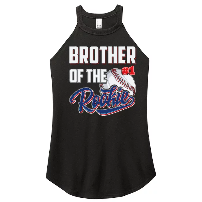 Brother of Rookie 1 Years old Team 1st Birthday Baseball Women’s Perfect Tri Rocker Tank