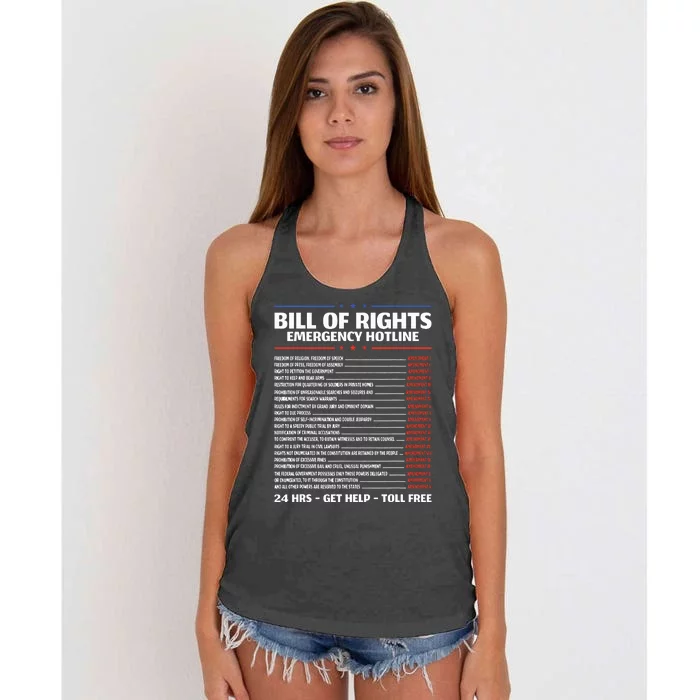 Bill Of Rights Emergency Hotline Amendments Of Constitution Women's Knotted Racerback Tank