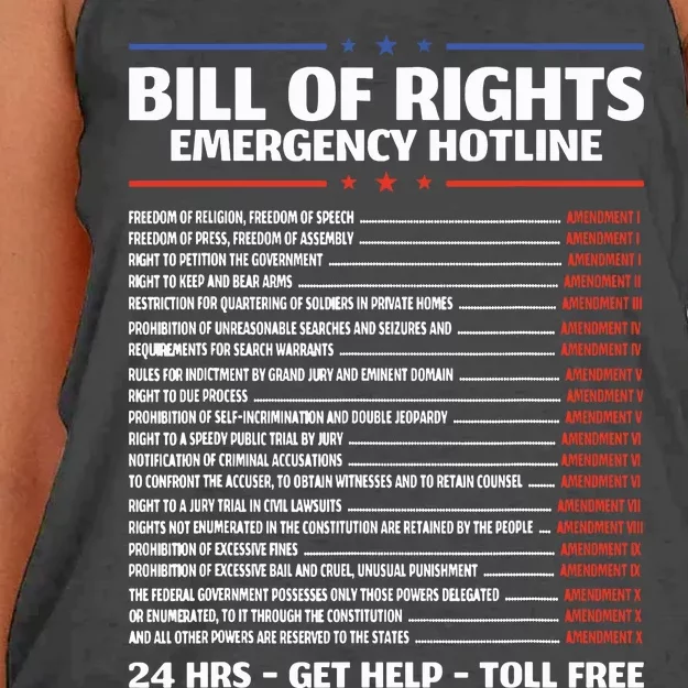 Bill Of Rights Emergency Hotline Amendments Of Constitution Women's Knotted Racerback Tank