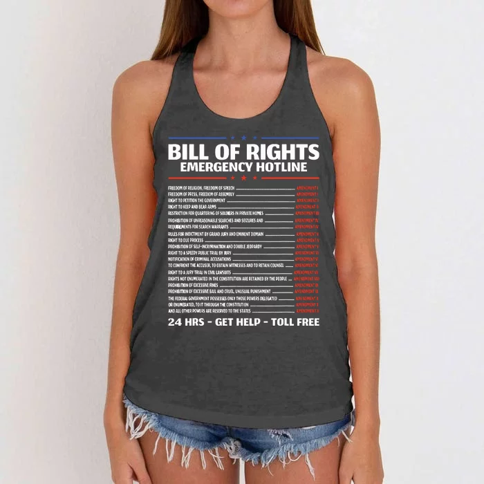 Bill Of Rights Emergency Hotline Amendments Of Constitution Women's Knotted Racerback Tank