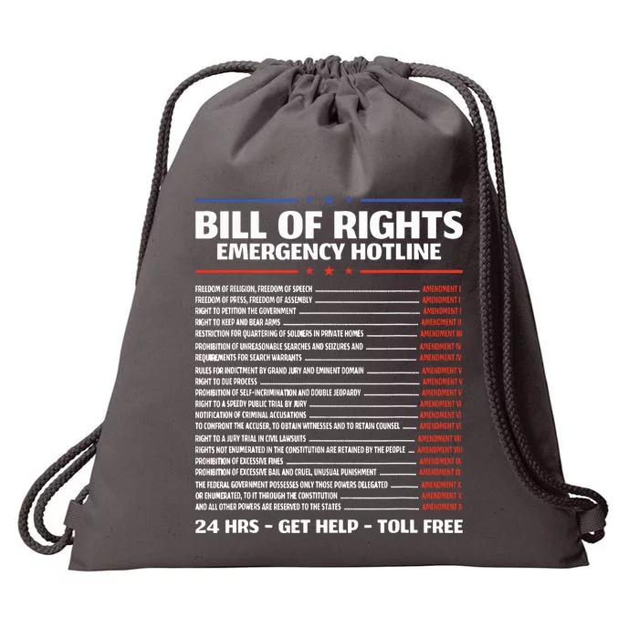 Bill Of Rights Emergency Hotline Amendments Of Constitution Drawstring Bag