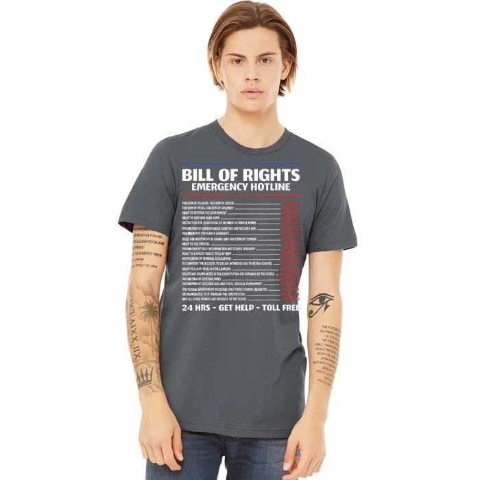 Bill Of Rights Emergency Hotline Amendments Of Constitution Premium T-Shirt