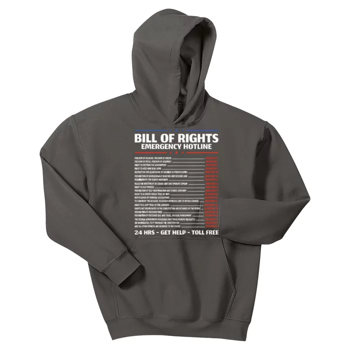 Bill Of Rights Emergency Hotline Amendments Of Constitution Kids Hoodie