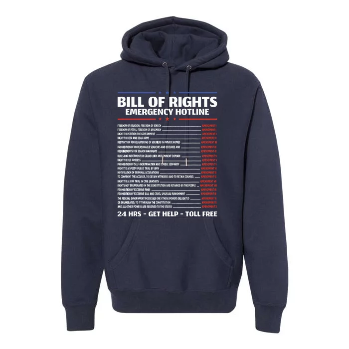 Bill Of Rights Emergency Hotline Amendments Of Constitution Premium Hoodie