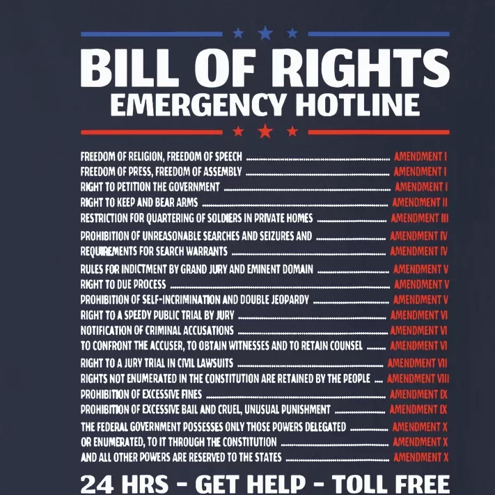 Bill Of Rights Emergency Hotline Amendments Of Constitution Toddler Long Sleeve Shirt