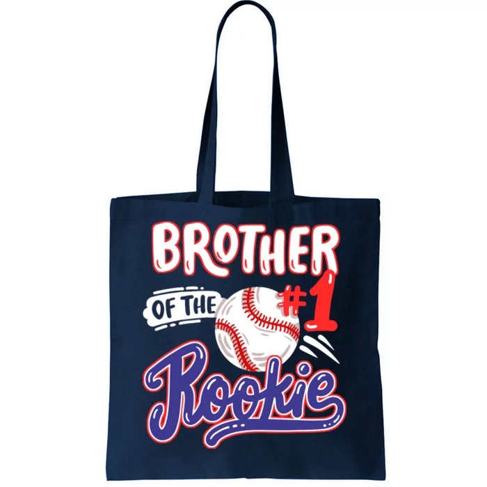 Brother Of Rookie 1st Baseball Birthday Party Theme Matching Tote Bag