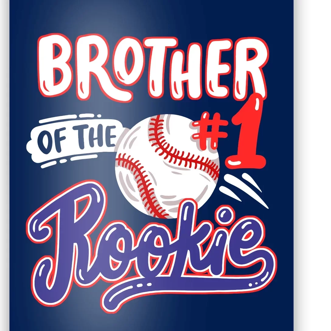 Brother Of Rookie 1st Baseball Birthday Party Theme Matching Poster