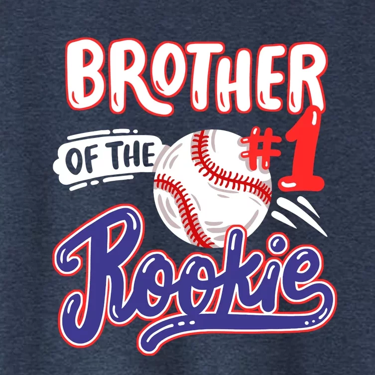 Brother Of Rookie 1st Baseball Birthday Party Theme Matching Women's Crop Top Tee