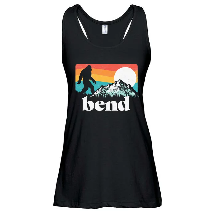 Bend Oregon Retro Bigfoot Mountains Ladies Essential Flowy Tank