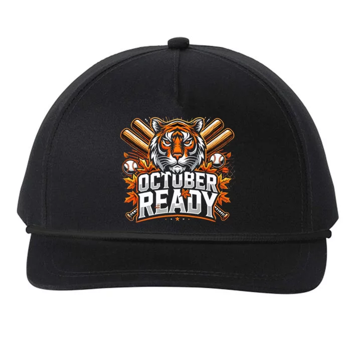 Baseball October Ready Tiger D Snapback Five-Panel Rope Hat