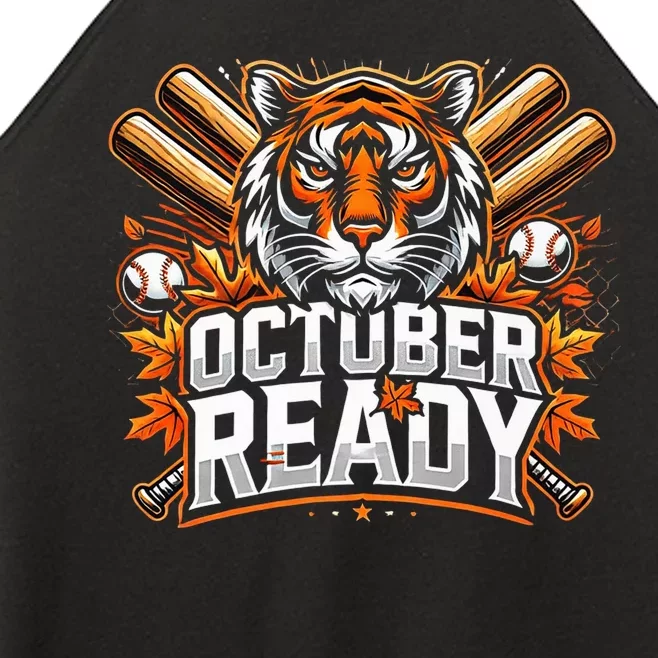 Baseball October Ready Tiger D Women’s Perfect Tri Rocker Tank