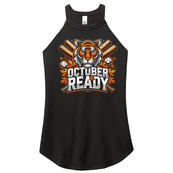 Baseball October Ready Tiger D Women’s Perfect Tri Rocker Tank