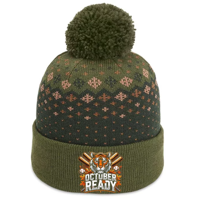 Baseball October Ready Tiger D The Baniff Cuffed Pom Beanie