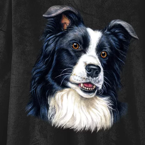 Border Collie Hooded Wearable Blanket