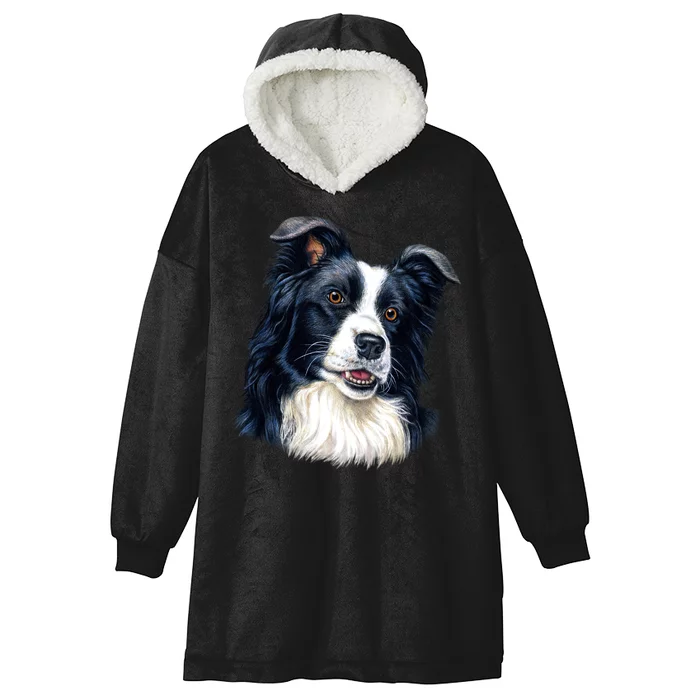 Border Collie Hooded Wearable Blanket