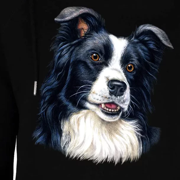 Border Collie Womens Funnel Neck Pullover Hood