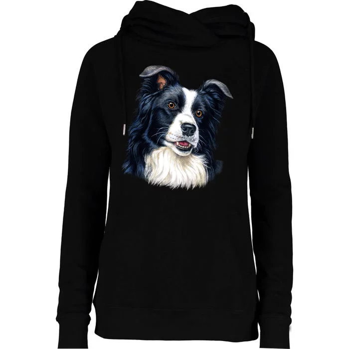 Border Collie Womens Funnel Neck Pullover Hood