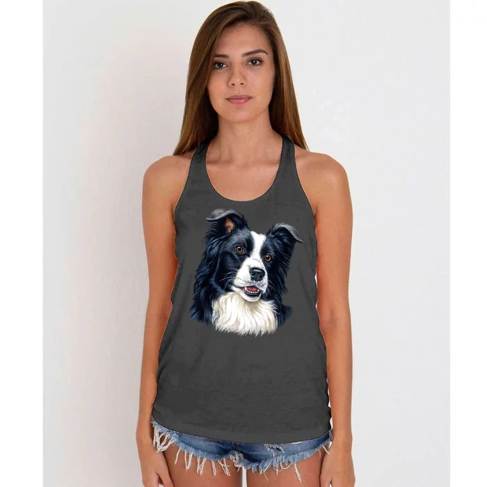 Border Collie Women's Knotted Racerback Tank