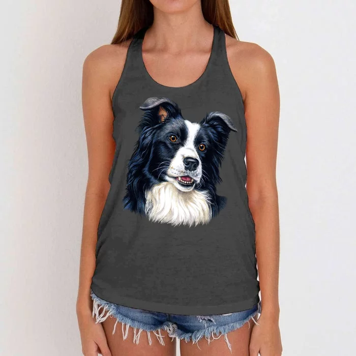 Border Collie Women's Knotted Racerback Tank