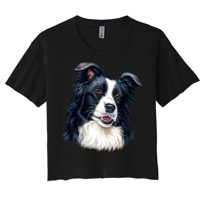 Border Collie Women's Crop Top Tee