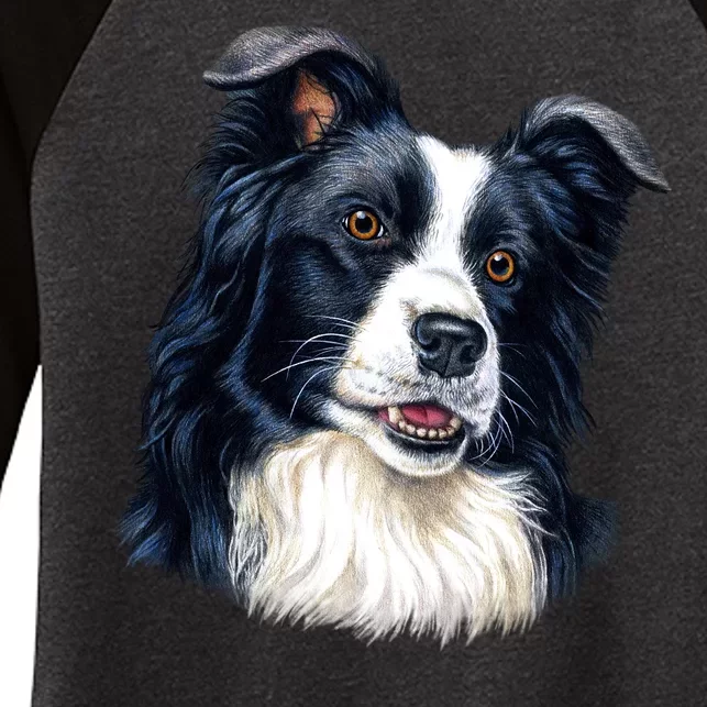 Border Collie Women's Tri-Blend 3/4-Sleeve Raglan Shirt