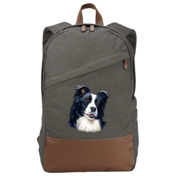 Border Collie Cotton Canvas Backpack