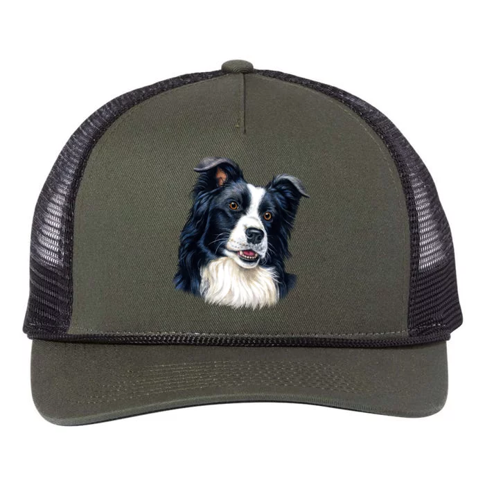 Border Collie Retro Rope Trucker Hat Cap