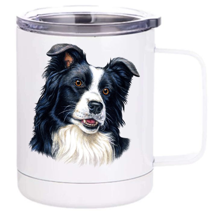 Border Collie Front & Back 12oz Stainless Steel Tumbler Cup