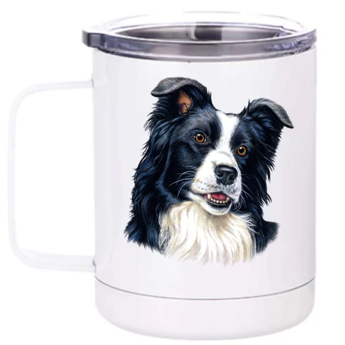 Border Collie Front & Back 12oz Stainless Steel Tumbler Cup