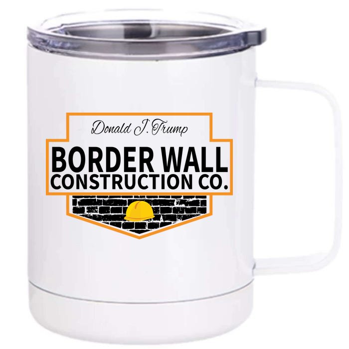 Border Wall Construction Co. Donald Trump Front & Back 12oz Stainless Steel Tumbler Cup