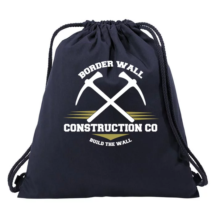 Border Wall Construction CO Build The Wall Drawstring Bag