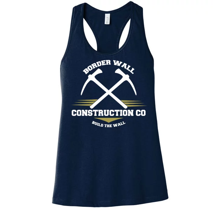 Border Wall Construction CO Build The Wall Women's Racerback Tank