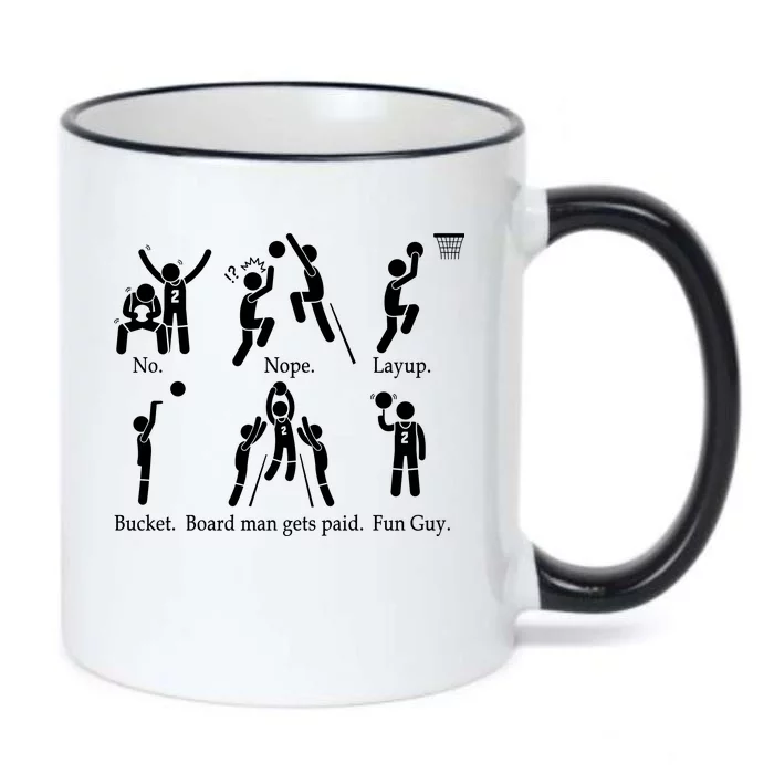 Bored Man Gets Paid Basketball Buckets Black Color Changing Mug