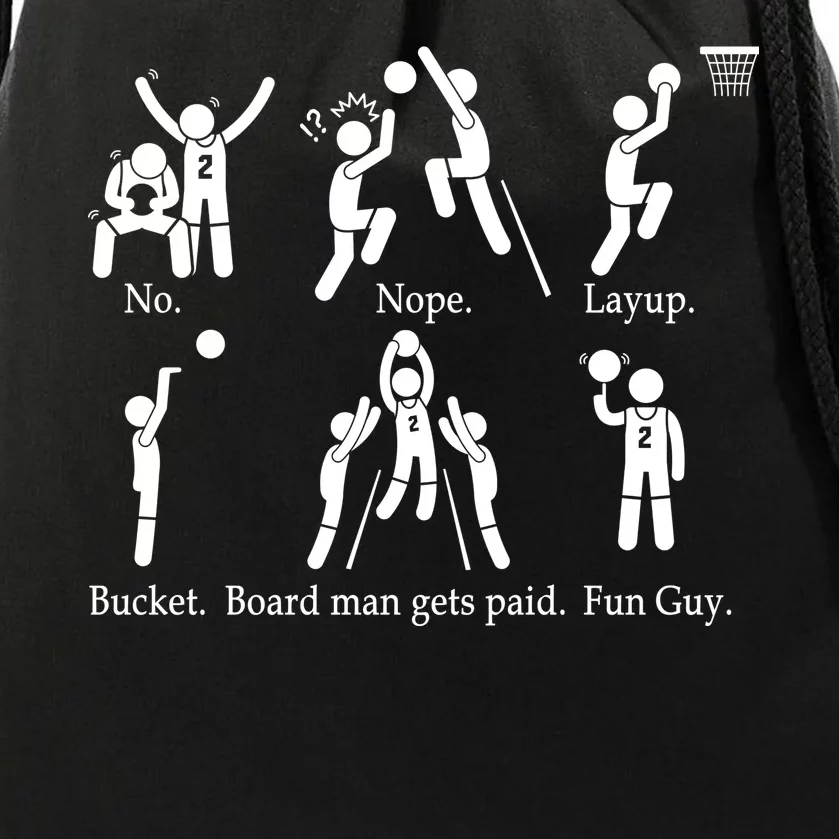 Bored Man Gets Paid Basketball Buckets Drawstring Bag