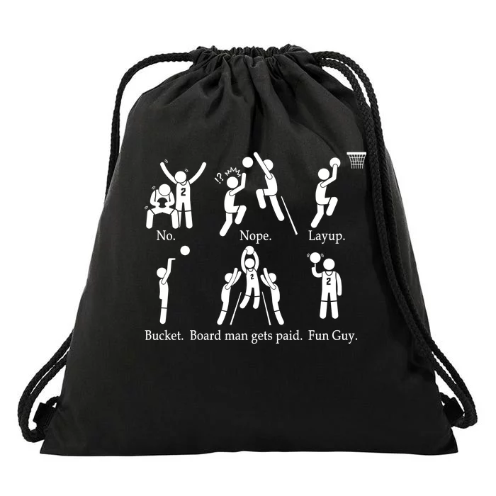 Bored Man Gets Paid Basketball Buckets Drawstring Bag