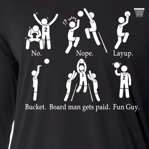 Bored Man Gets Paid Basketball Buckets Cooling Performance Long Sleeve Crew