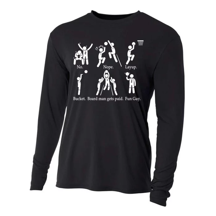 Bored Man Gets Paid Basketball Buckets Cooling Performance Long Sleeve Crew