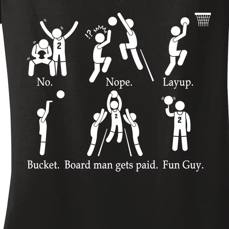 Bored Man Gets Paid Basketball Buckets Women's V-Neck T-Shirt