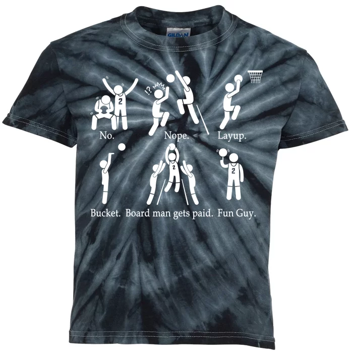 Bored Man Gets Paid Basketball Buckets Kids Tie-Dye T-Shirt