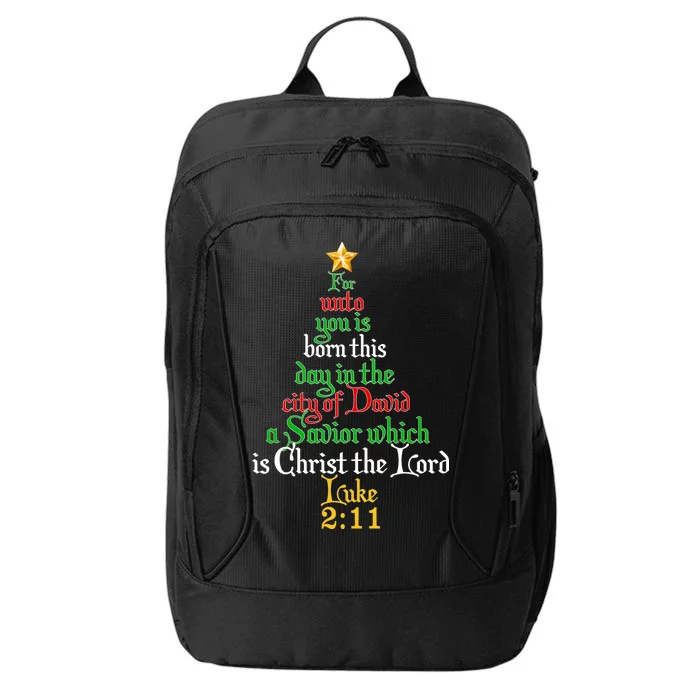 Born A Savior Christmas Christ The Lord Bible Verse City Backpack