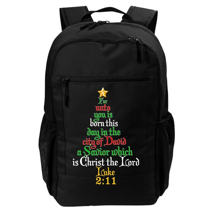 Born A Savior Christmas Christ The Lord Bible Verse Daily Commute Backpack