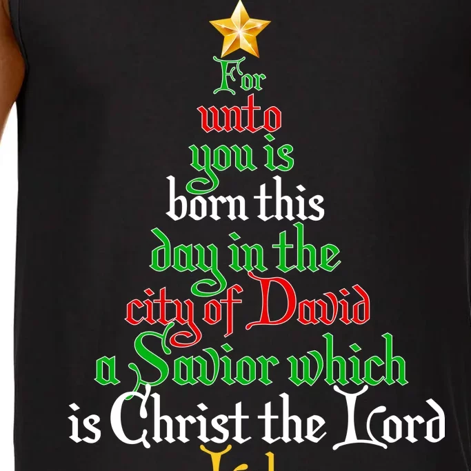 Born A Savior Christmas Christ The Lord Bible Verse Comfort Colors® Tank Top