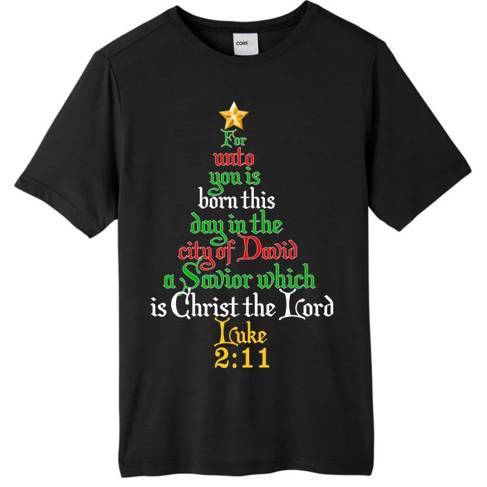 Born A Savior Christmas Christ The Lord Bible Verse ChromaSoft Performance T-Shirt