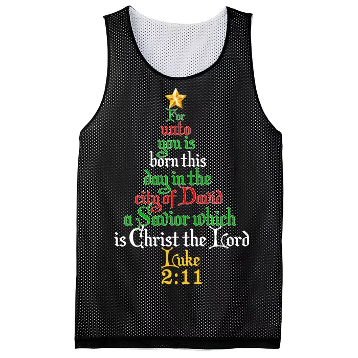 Born A Savior Christmas Christ The Lord Bible Verse Mesh Reversible Basketball Jersey Tank